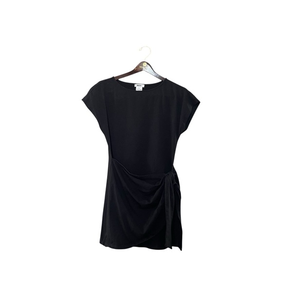 DKNY Black Mini Wrap Dress – Size Small, Pre-Owned, No Flaws, Little Black Dress - Picture 1 of 7